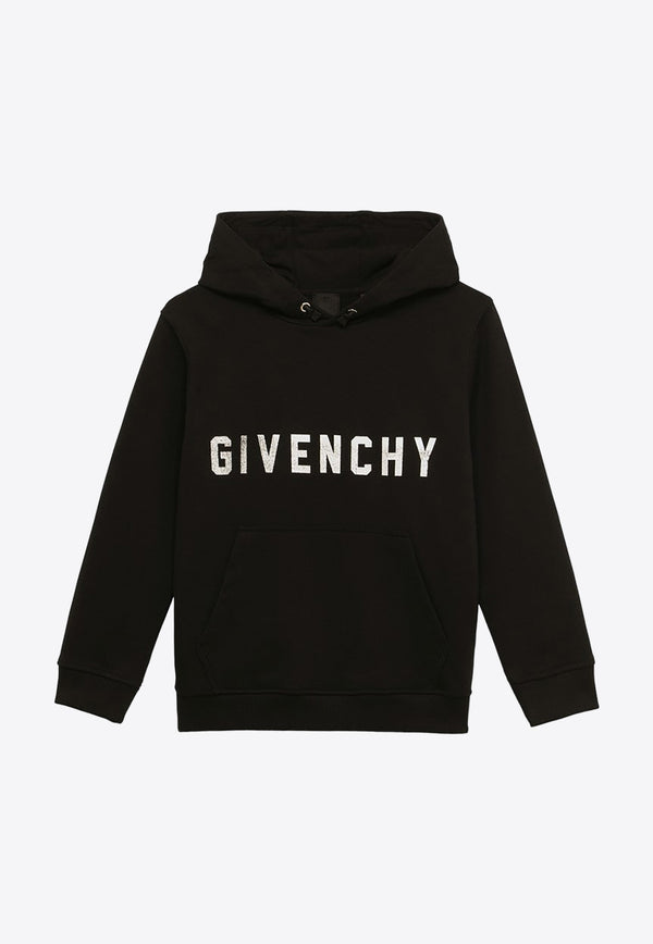 Givenchy Kids Boys Logo Print Hooded Sweatshirt Black H30146-BCO/O_GIV-09B