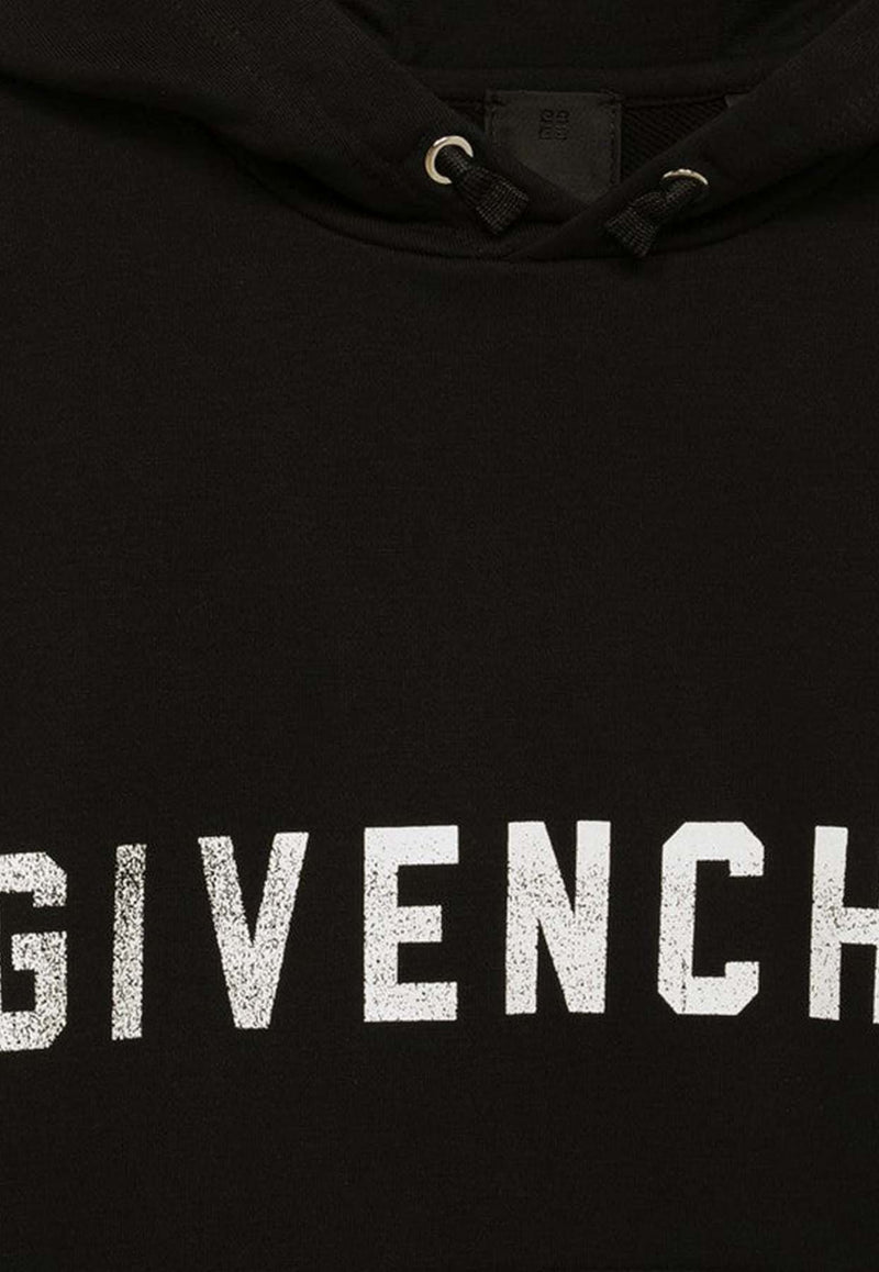 Givenchy Kids Boys Logo Print Hooded Sweatshirt Black H30146-CCO/O_GIV-09B