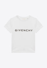 Givenchy Kids Boys Logo Print Crewneck T-shirt White H30159-ACO/O_GIV-10P