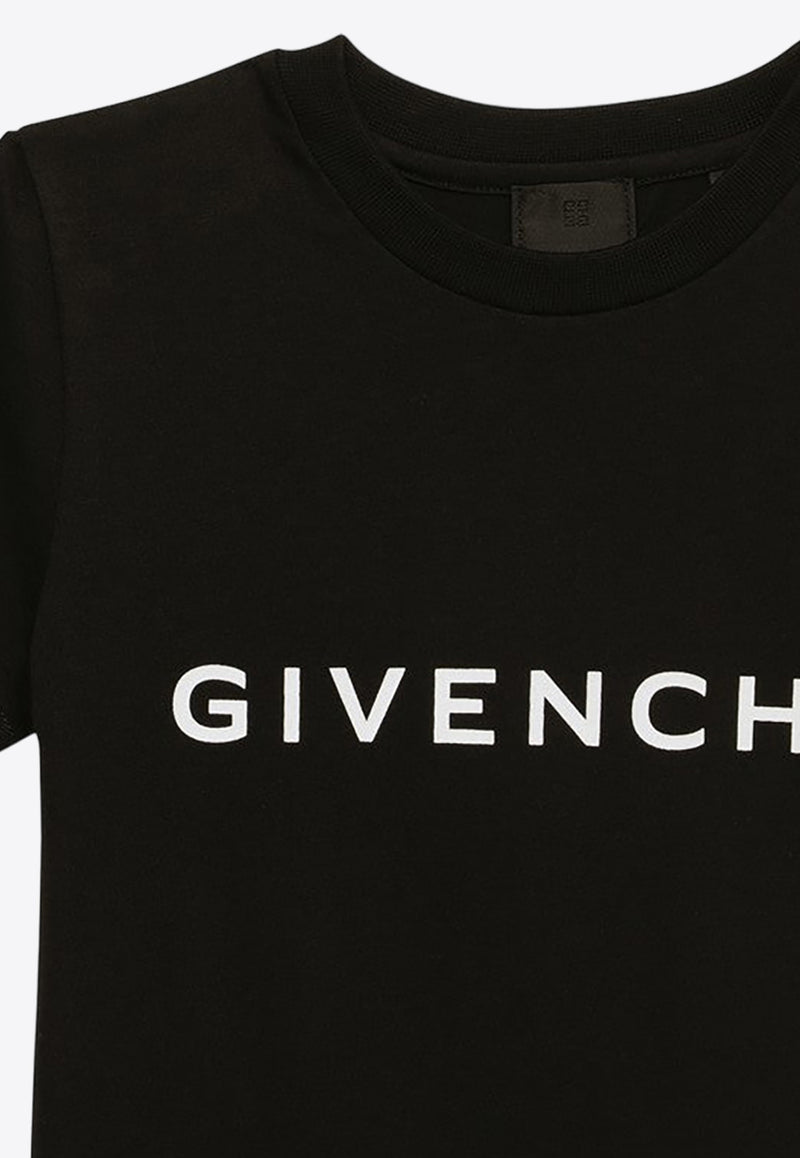 Givenchy Kids Boys Logo Print Crewneck T-shirt Black H30159-BCO/O_GIV-09B