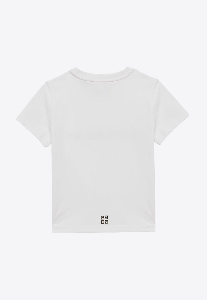 Givenchy Kids Boys Logo Print Crewneck T-shirt White H30159-BCO/O_GIV-10P