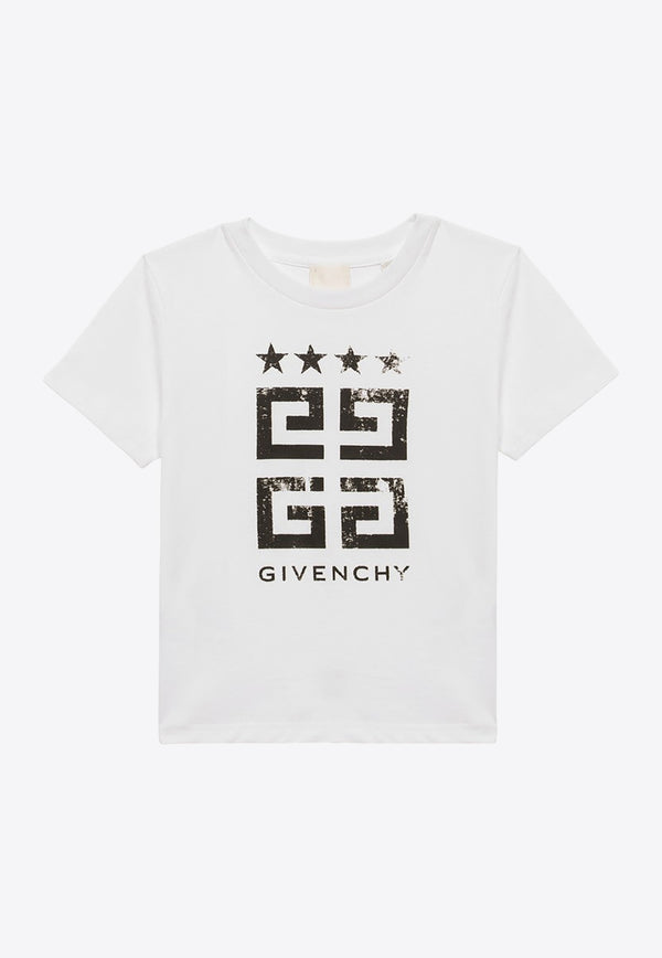 Givenchy Kids Boys 4G Stars Logo T-shirt White H30162-ACO/O_GIV-10P