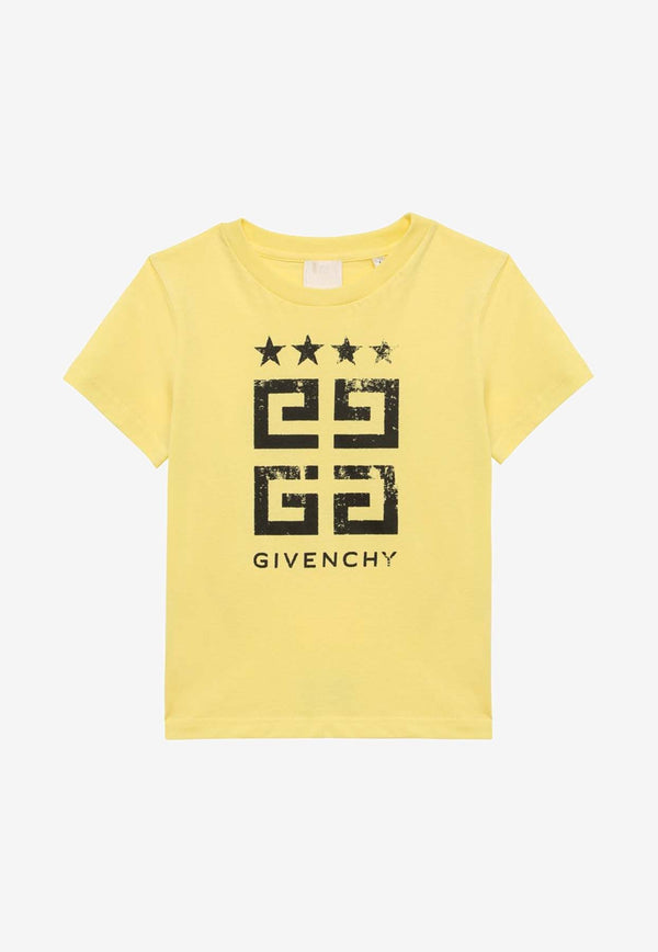 Givenchy Kids Boys 4G Stars Logo T-shirt Yellow H30162-CCO/O_GIV-518