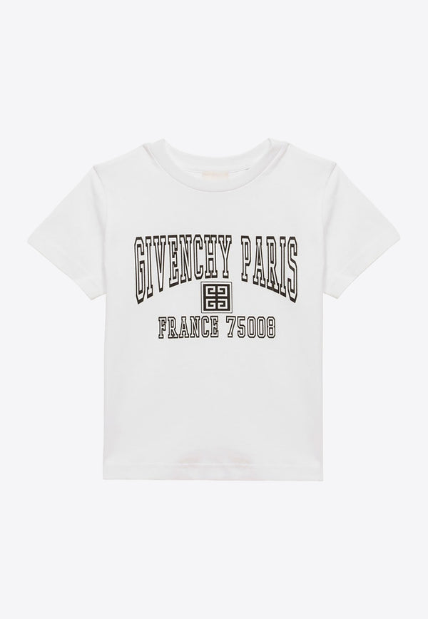 Givenchy Kids Boys Logo Print Crewneck T-shirt White H30164-ACO/O_GIV-10P