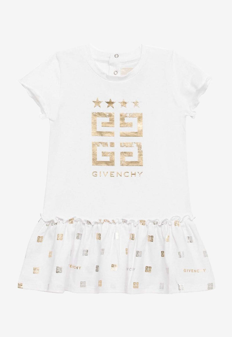 Givenchy Kids Baby Girls Laminated 4G Stars Dress White H30192-BCO/O_GIV-10P