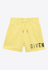Givenchy Kids Boys Logo Print Drawstring Shorts Yellow H30281-BCO/O_GIV-518