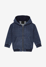 Givenchy Kids Boys Jacquard 4G Monogram Denim Sweatshirt Blue H30282-ACO/O_GIV-Z01