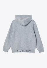 Givenchy Kids Boys Embroidered 4G Zip-Up Hoodie Gray H30315-ACO/P_GIV-A17