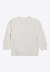 Givenchy Kids Girls 4G Monogram Jacquard Sweater White H30326-BCO/P_GIV-117