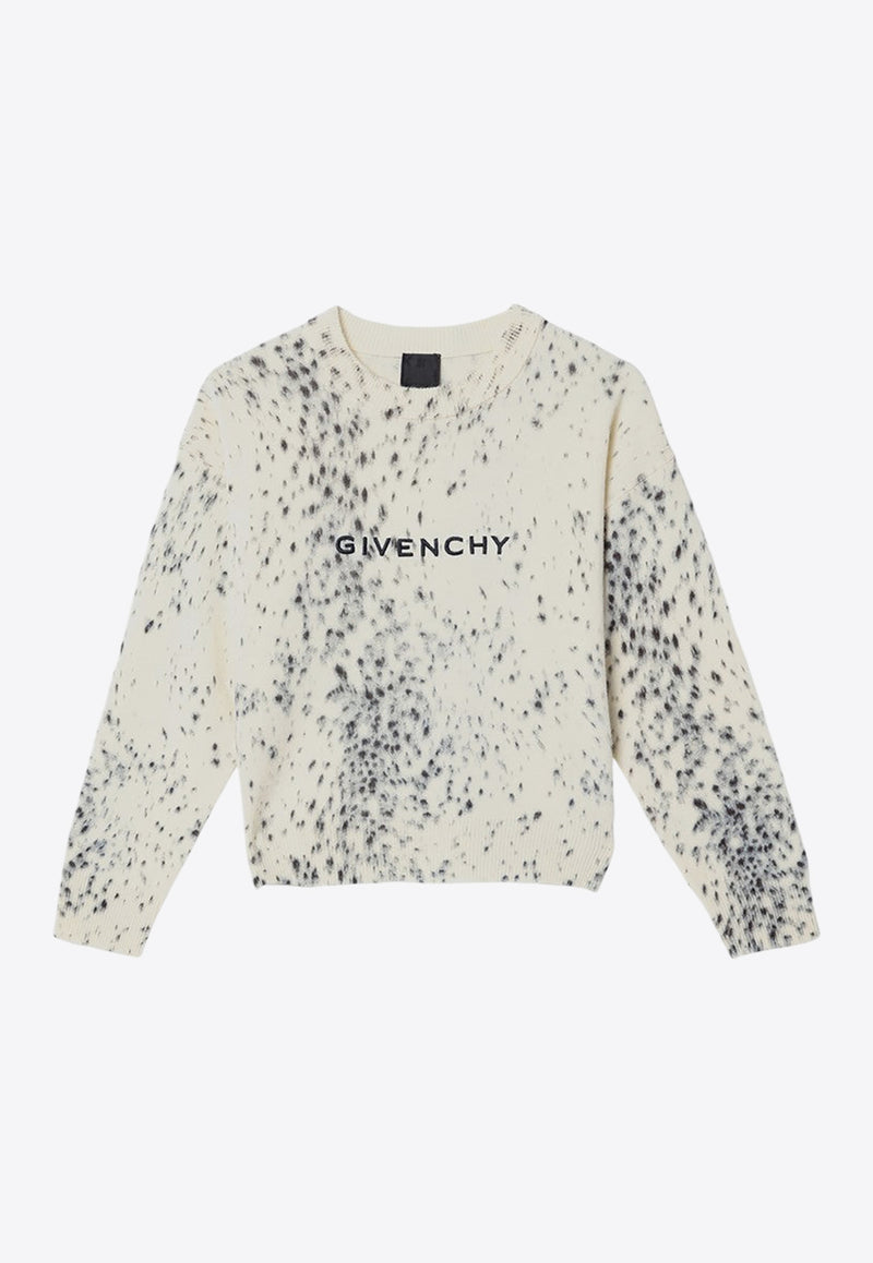 Givenchy Kids Girls Embroidered Logo Sweater Ivory H30417-BWO/P_GIV-Z40