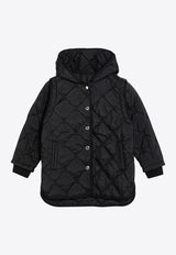 Givenchy Kids Girls Removable-Sleeves Quilted Parka Black H30445-ANY/P_GIV-09B