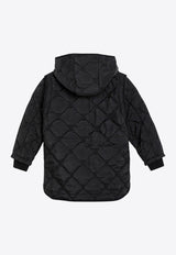 Givenchy Kids Girls Removable-Sleeves Quilted Parka Black H30445-ANY/P_GIV-09B