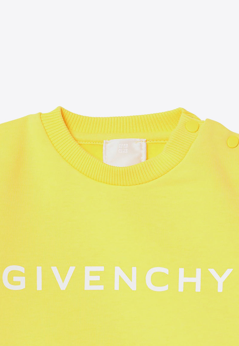 Givenchy Kids Babies Logo Print Sweatshirt Yellow H30472-ACO/P_GIV-526