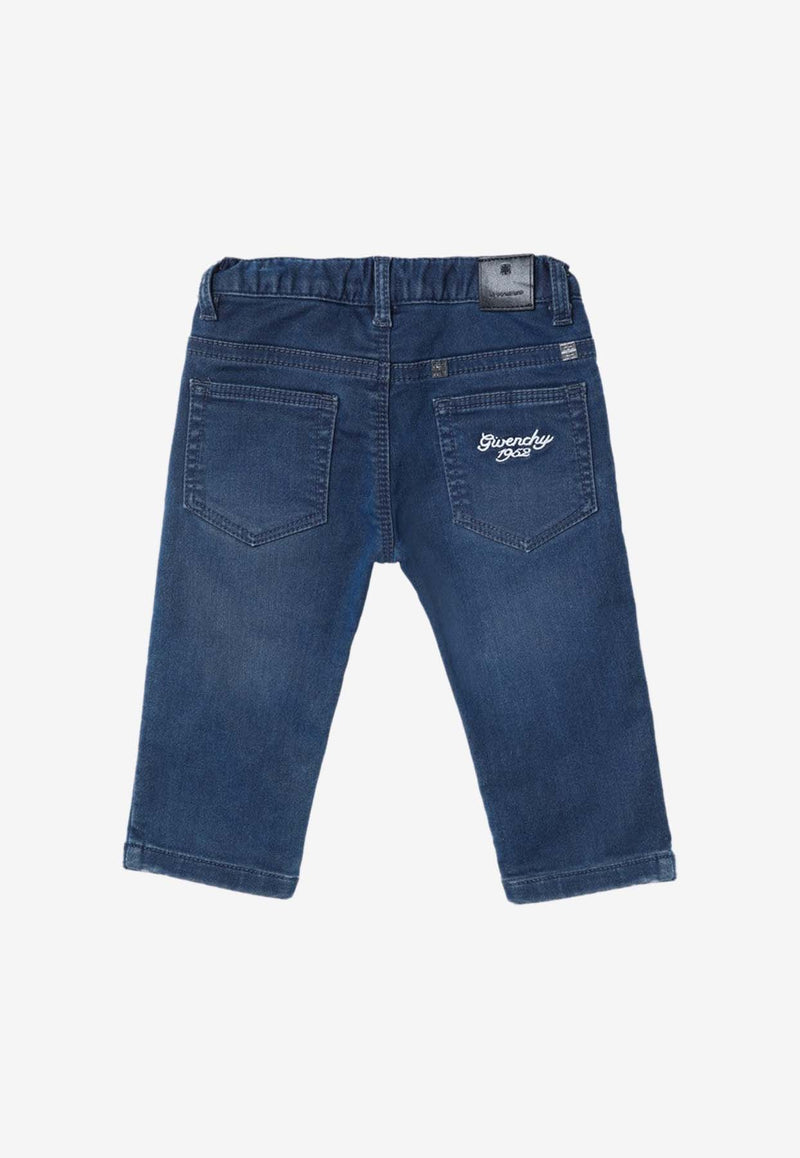 Givenchy Kids Babies Washed Straight-Leg Jeans Blue H30634-ADE/Q_GIV-Z10