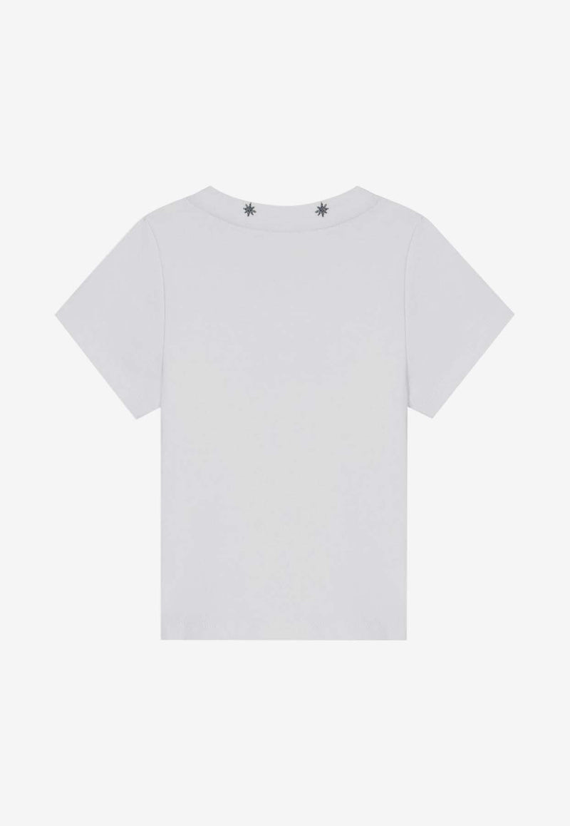 Givenchy Kids Babies Logo Embroidered T-shirt White H30642-ACO/Q_GIV-10P