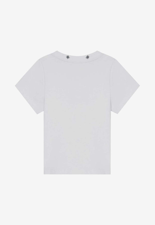 Givenchy Kids Girls Logo Embroidered T-shirt White H30642-BCO/Q_GIV-10P