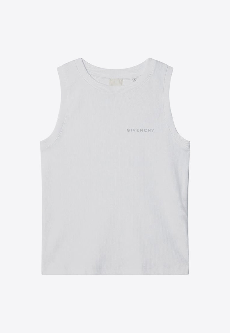Givenchy Kids Boys Ribbed Logo Tank Top White H30724-BCO/Q_GIV-10P