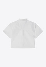 Givenchy Kids Girls Cropped Shirt with Contrasting Front Bow White H30756-ACO/Q_GIV-10P