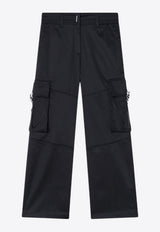 Givenchy Kids Girls Logo Plaque Cargo Pants Black H30766-ACO/Q_GIV-09B