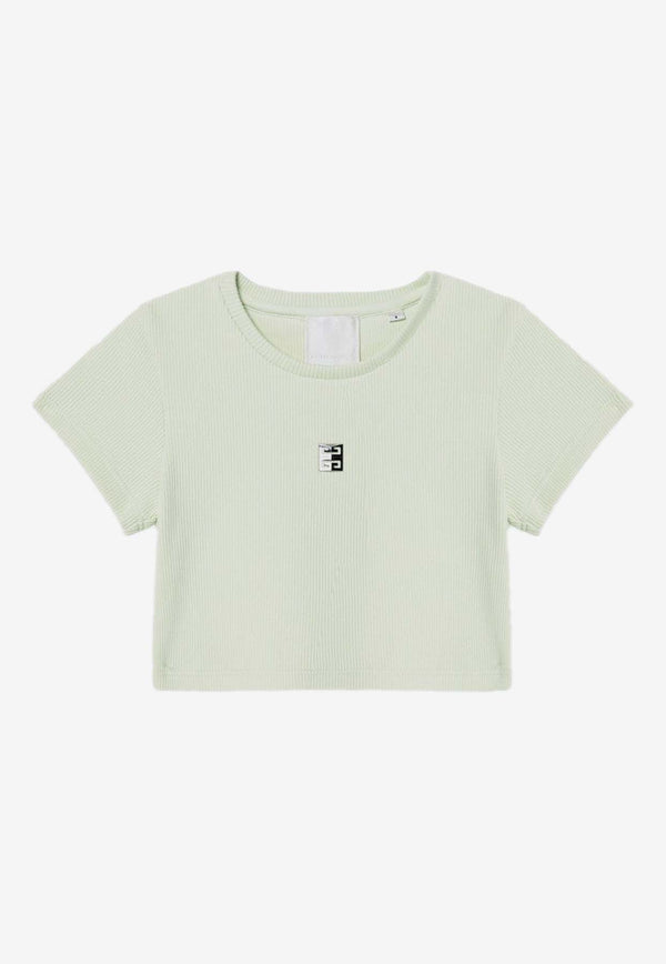 Givenchy Kids Girls 4G Logo Cropped T-shirt  Green H30804-ACO/Q_GIV-72G