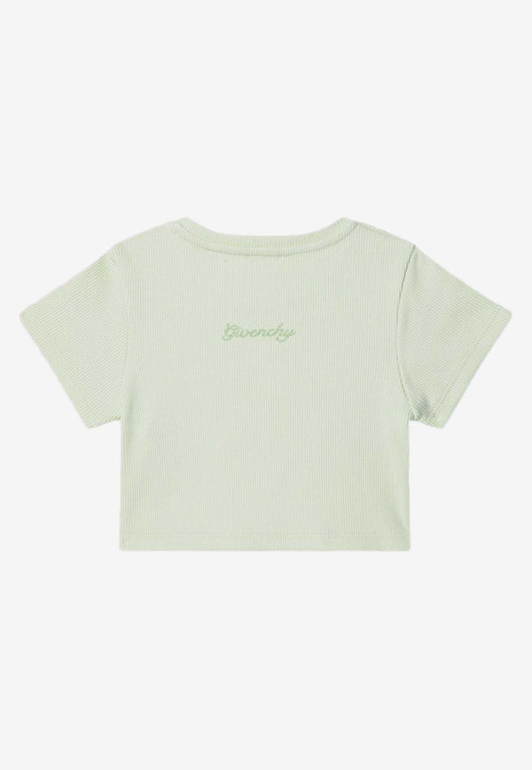 Givenchy Kids Girls 4G Logo Cropped T-shirt  Green H30804-ACO/Q_GIV-72G