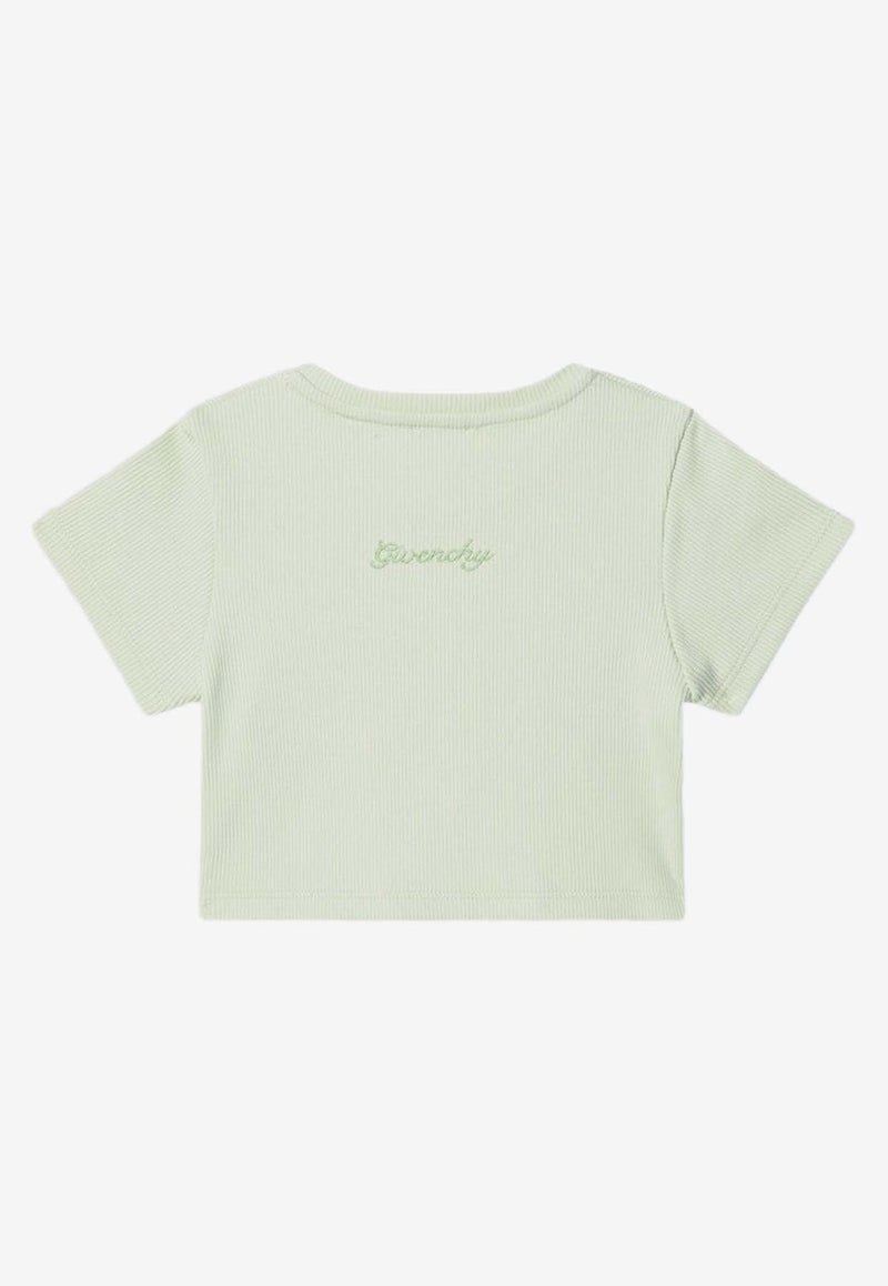 Givenchy Kids Girls 4G Logo Cropped T-shirt  Green H30804-ACO/Q_GIV-72G