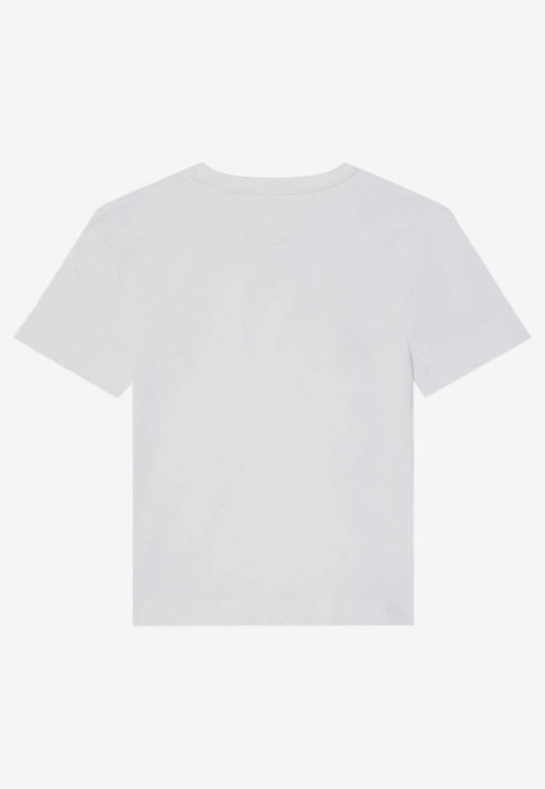 Givenchy Kids Girls 4G Patch Crewneck T-shirt White H30808-ACO/Q_GIV-10P