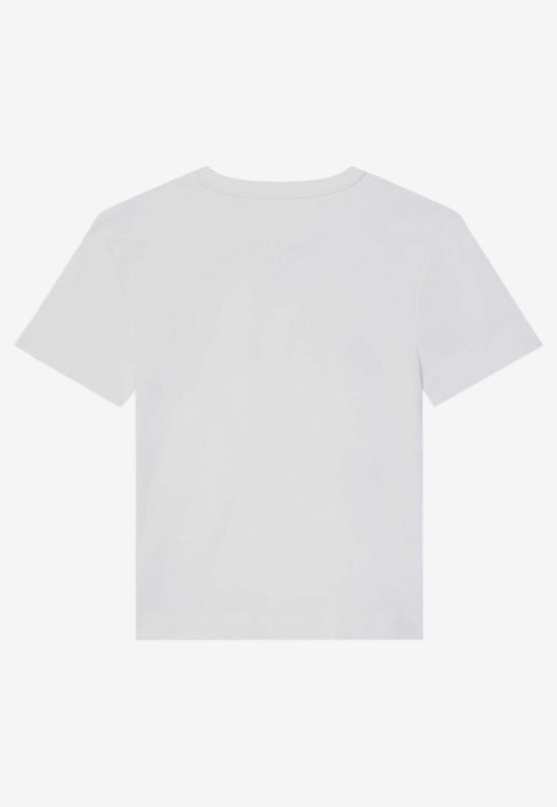 Givenchy Kids Girls 4G Patch Crewneck T-shirt White H30808-ACO/Q_GIV-10P
