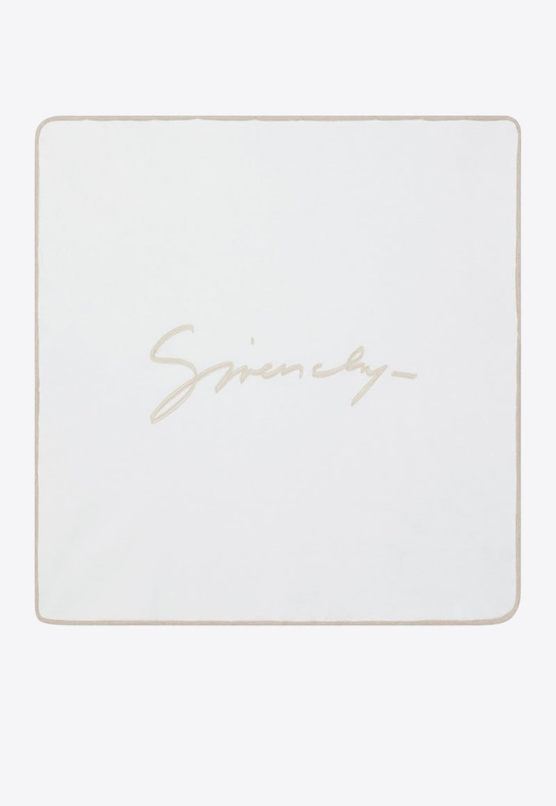 Givenchy Kids Babies Signature Logo Two-Tone Blanket White H30852CO/R_GIV-117