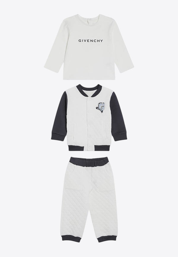 Givenchy Kids Babies Logo Embroidered Clothing Set - Set of 3 White H30865CO/R_GIV-853