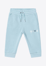 Givenchy Kids Babies Logo Print Sweatpants Light Blue H30876CO/R_GIV-040