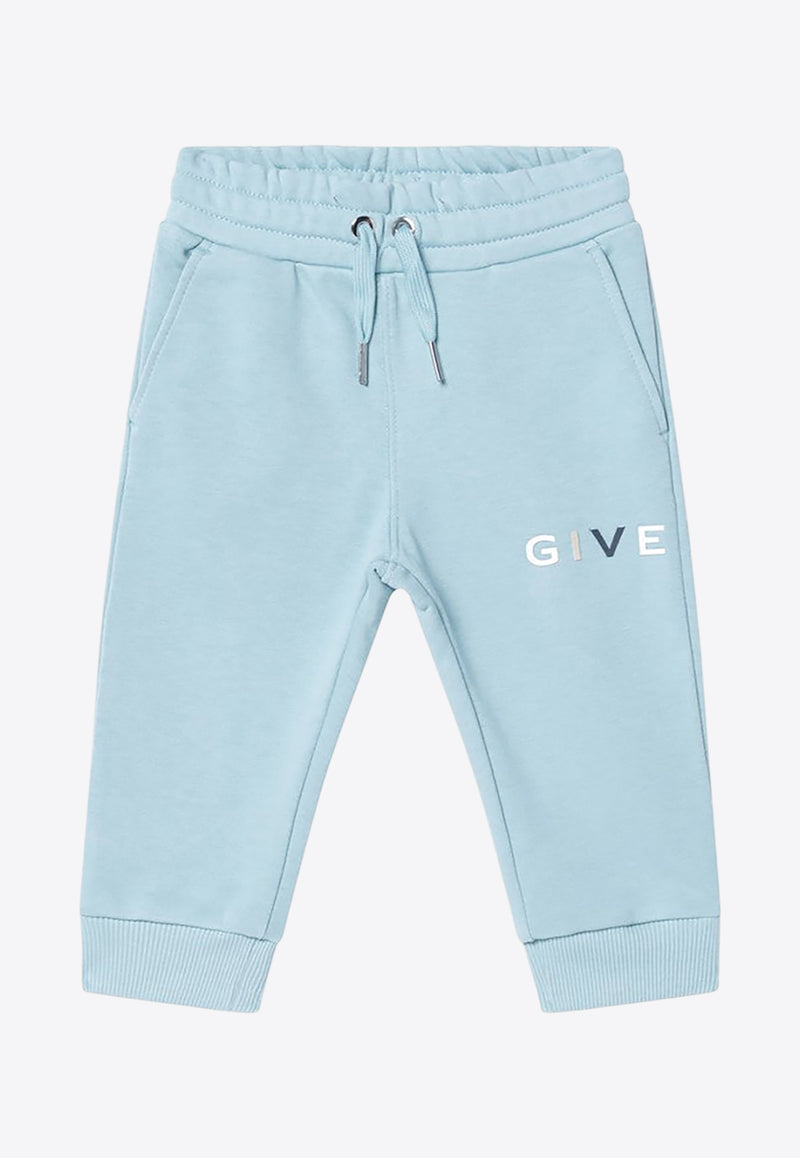 Givenchy Kids Babies Logo Print Sweatpants Light Blue H30876CO/R_GIV-040