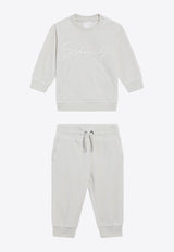 Givenchy Kids Boys Signature Logo Corduroy Sweatshirt and Track Pants Set White H30893-BCO/R_GIV-184
