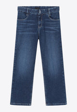 Givenchy Kids Boys Logo Embroidered Faded Jeans Blue H30926DE/R_GIV-Z10