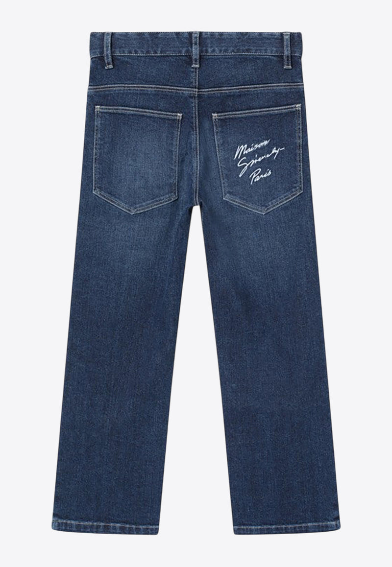 Givenchy Kids Boys Logo Embroidered Faded Jeans Blue H30926DE/R_GIV-Z10