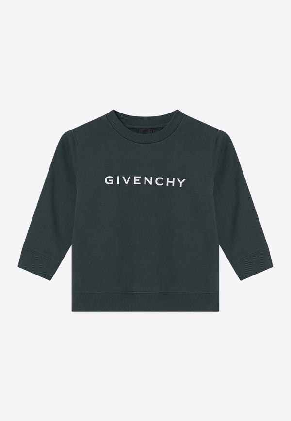 Givenchy Kids Boys Logo Print Sweatshirt Green H30937CO/R_GIV-672