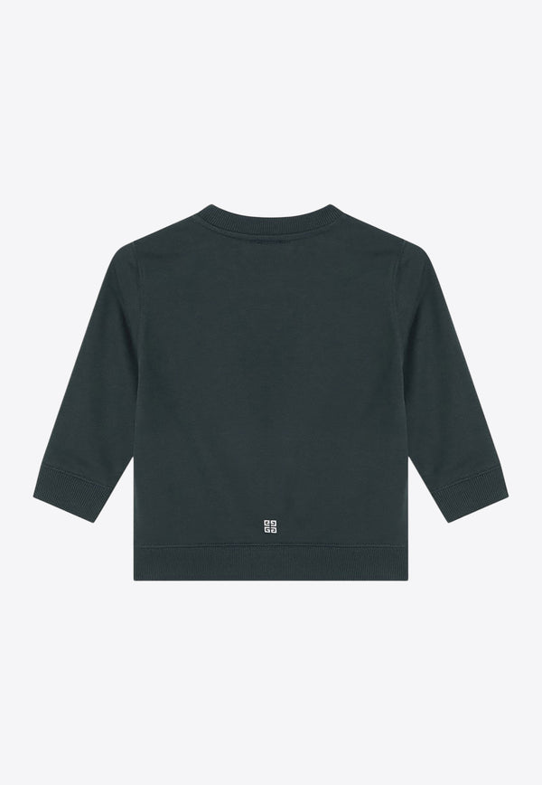 Givenchy Kids Boys Logo Print Sweatshirt Green H30937CO/R_GIV-672