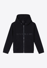 Givenchy Kids Boys Logo Print Zip-Up Sweatshirt Black H30939CO/R_GIV-09B
