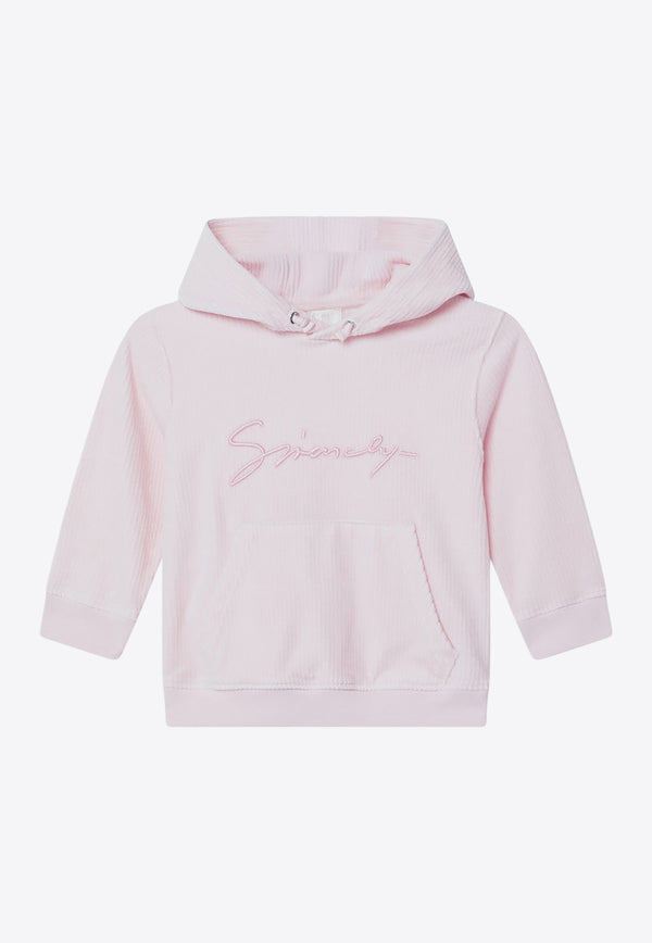 Givenchy Kids Girls Signature Logo Ribbed Hoodie Pink H30940-BCO/R_GIV-44Z