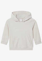 Givenchy Kids Boys Signature Logo Ribbed Hoodie Beige H30940U-BCO/R_GIV-184