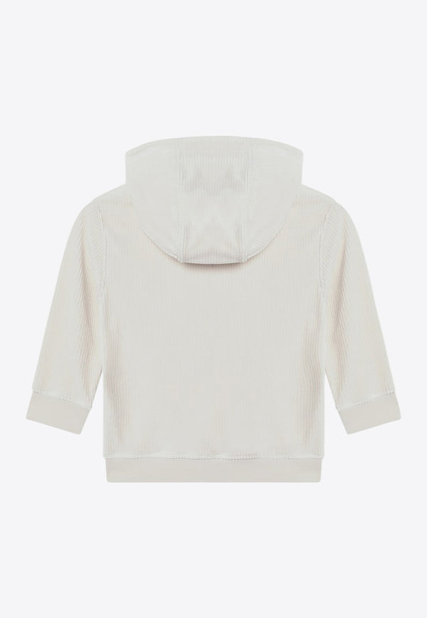 Givenchy Kids Boys Ribbed Knit Logo Hoodie Cream H30940UCO/R_GIV-184