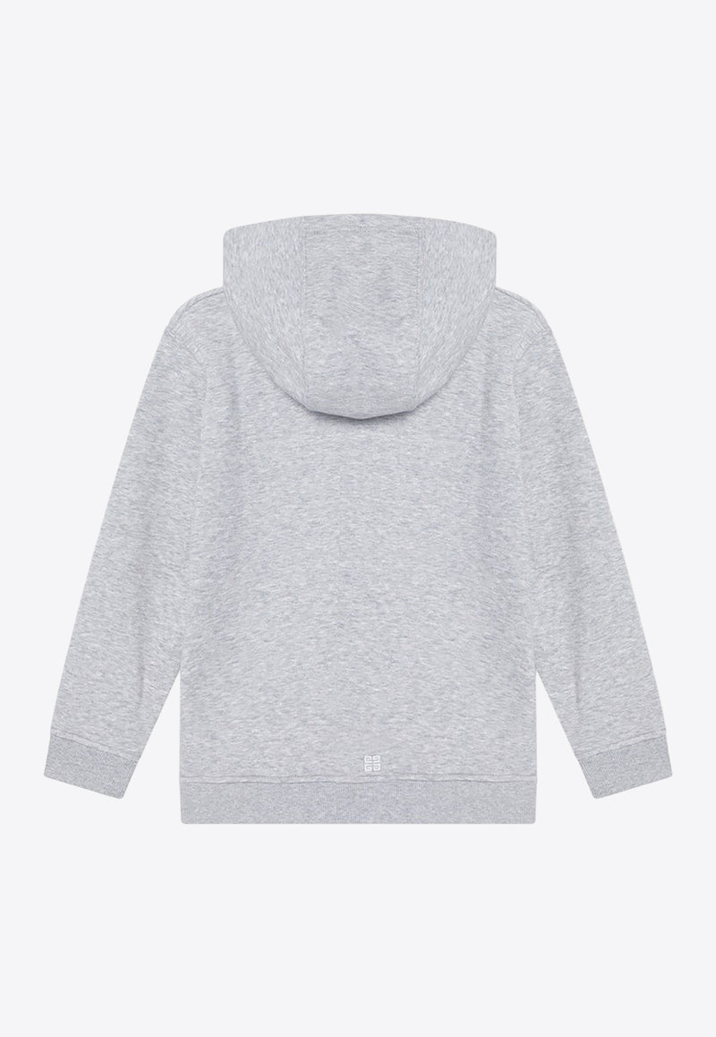 Givenchy Kids Boys Logo Embroidered Hoodie Gray H30942-BCO/R_GIV-A01