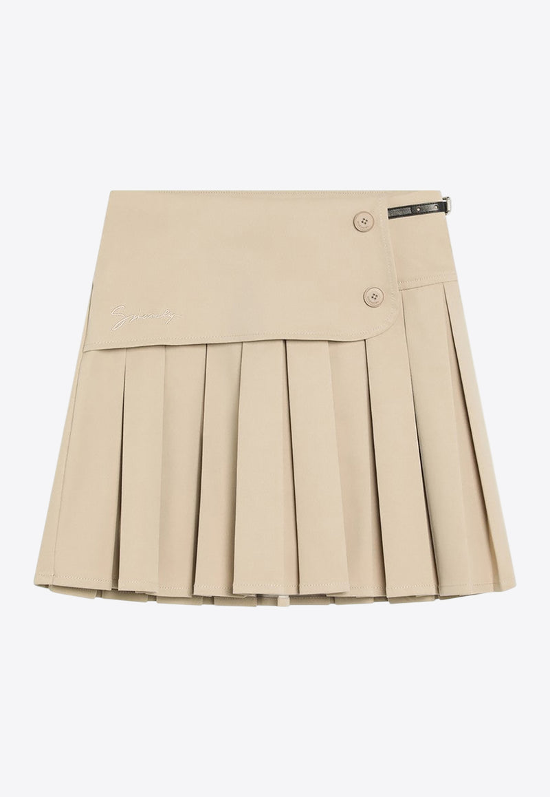 Givenchy Kids Girls Pleated Mini Skirt Beige H30972CO/R_GIV-20P