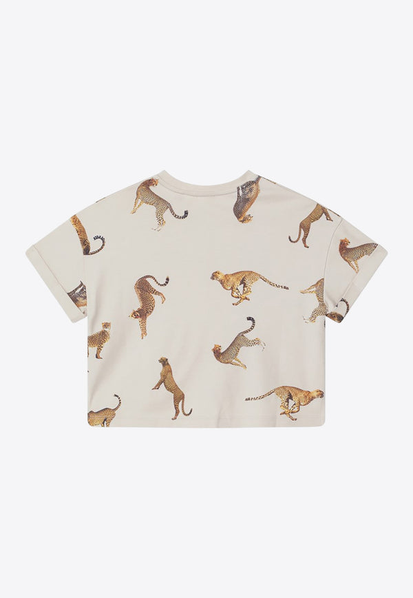 Givenchy Kids Girls Leopard Print T-shirt Beige H31040-BCO/R_GIV-184