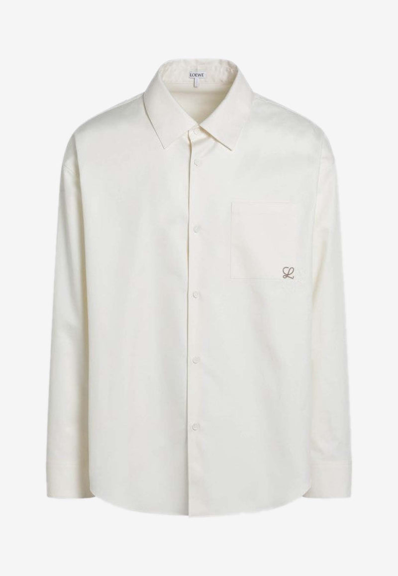 Loewe Anagram Long-Sleeved Shirt Ecru H526Y05XANCO/S_LOEW-2370