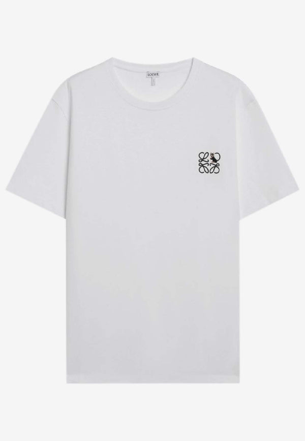 Loewe Anagram Embroidered T-shirt White H526Y22XD2CO/S_LOEW-2100