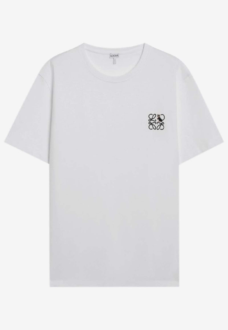 Loewe Anagram Embroidered T-shirt White H526Y22XD2CO/S_LOEW-2100