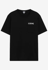 Loewe Logo Embroidered Crewneck T-shirt Black H526Y22XDECO/S_LOEW-1100