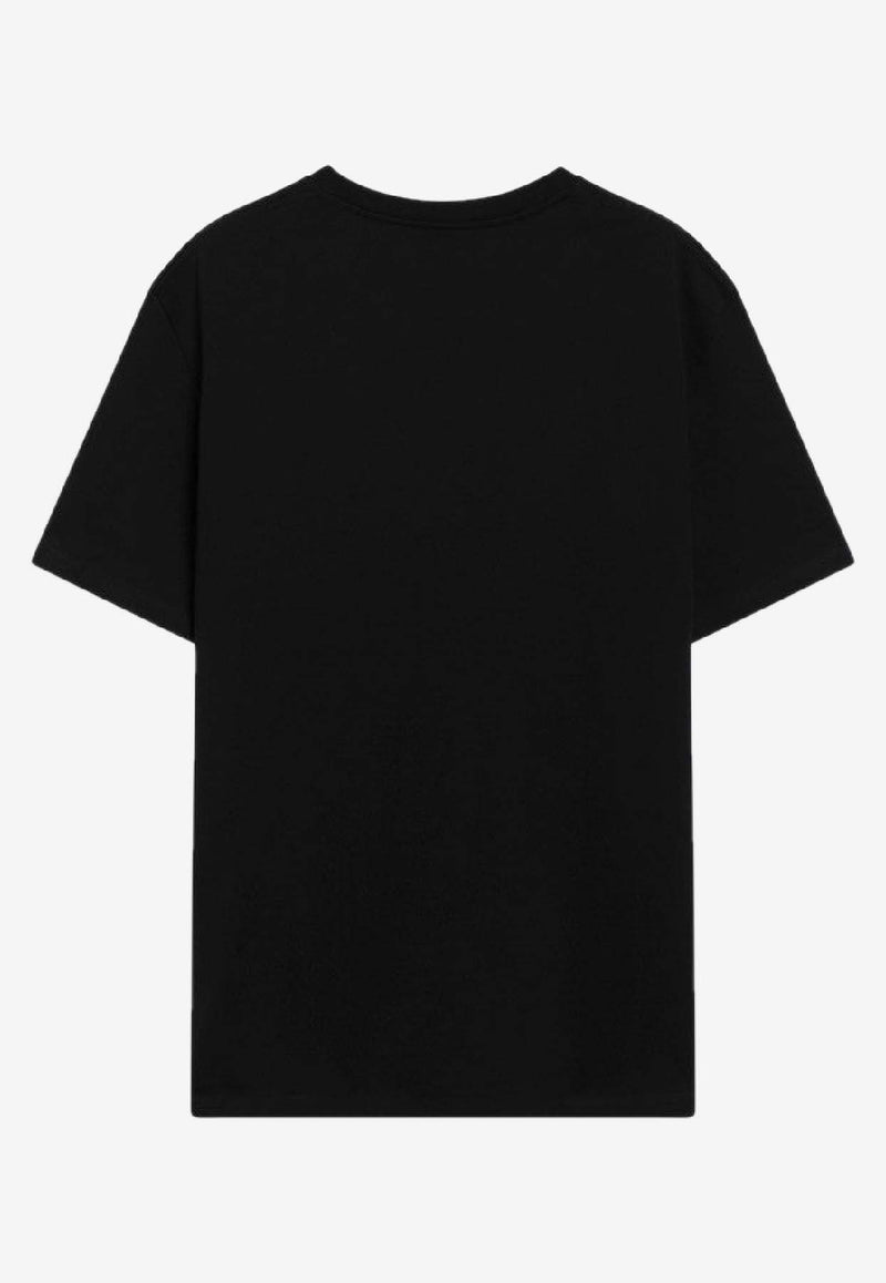 Loewe Logo Embroidered Crewneck T-shirt Black H526Y22XDECO/S_LOEW-1100