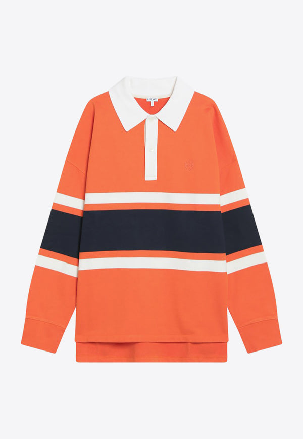 Loewe Embroidered Anagram Long-Sleeved Polo T-shirt Orange H526Y23X76CO_LOEW-7495